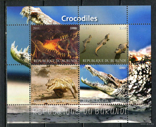 Бурунди - 2011 - Крокодилы - 1 блок. MNH.  (Лот 37JG)-TG2P23