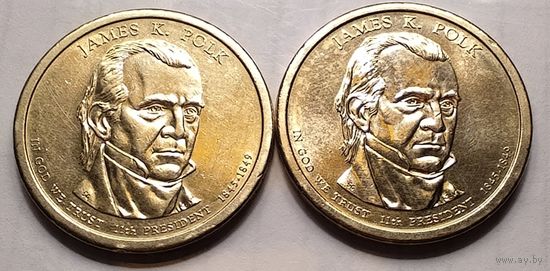 1 доллар США 2009 г. 11-й Президент Джеймс Нокс Полк