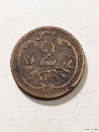 Австрия 2 геллера 1899