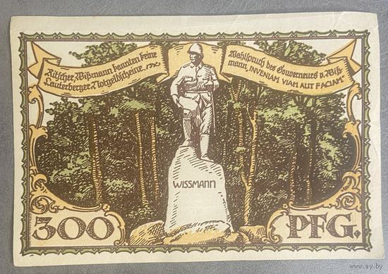 Нотгельд Ганновер 300 пфеннигов 1921 год. Веймарская республика