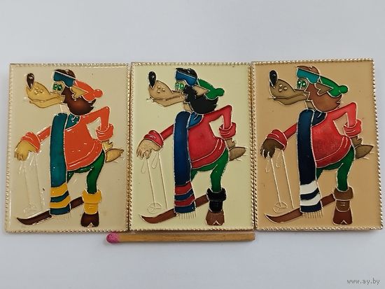 Значок. Ну, погоди! Волк лыжник. САЗ. цена за 1 шт.