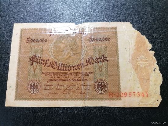 Германия 5 млн. марок 1923 скотч