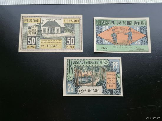 Германия-нотгельд  25  50 ПФЕННИГОВ 1921 Neustadt i. Holstein