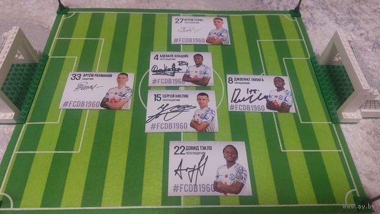 Карточки с автографами футболистов Динамо Брест, 2024 год, 6 шт.