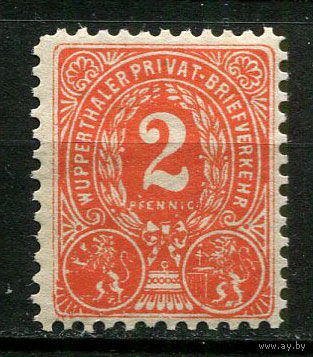 Германия - Вупперталь (B) - Местные марки - 1887 - Гербы Бармена и Эльберфельда 2Pf - [Mi.6] - 1 марка. MNH.  (Лот 96CJ)