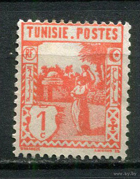 Французский протекторат  - Тунис - 1926/1928 - Женщина, несущая воду 1С - [Mi.120] - 1 марка. Чистая без клея.  (Лот 85Go)-T41P11