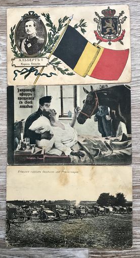 Старинные почтовые карточки 3 шт ПЕРВАЯ МИРОВАЯ ВОЙНА ОТЛИЧНЫЕ