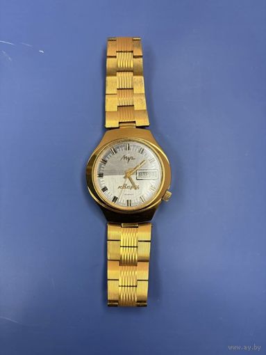 С 1 рубля! Часы ЛУЧ СССР электронно-механические Au 10 18 камней  Распродажа колллекции!!