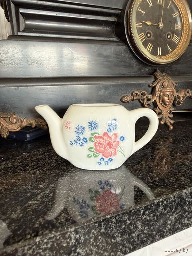 Фарфоровый миниатюрный соусник РОСПИСЬ ЦВЕТЫ СССР