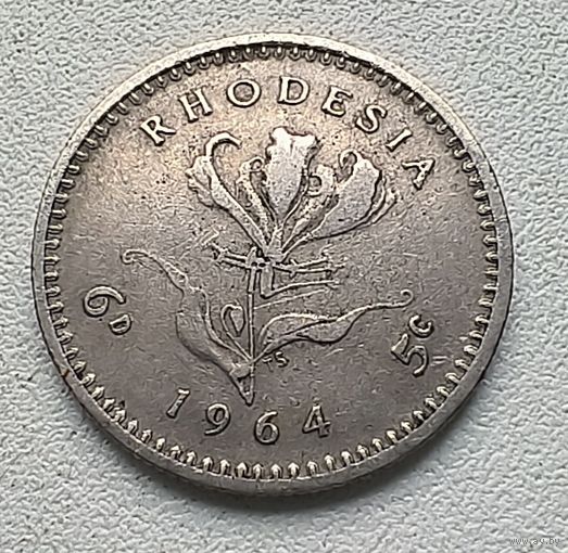 Родезия 6 пенсов 1964 4-4-46