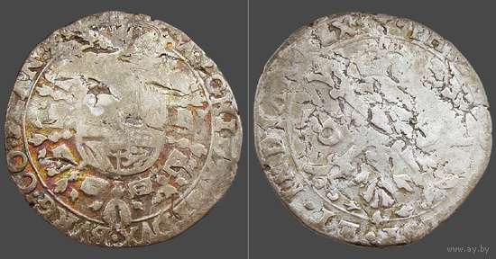 Испанские Нидерланды, 1/2 патагона 1652 г., м.д. Антверпен, пров. Брабант/ Brabant, Ag 875/ 14,05 г, сост. VF, Филипп IV