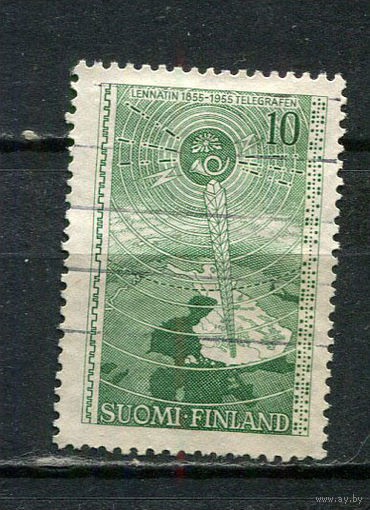 Финляндия - 1955 - Телеграф в Финляндии 10М - [Mi.450] - 1 марка. Гашеная.  (Лот 89Fz)-T25P39