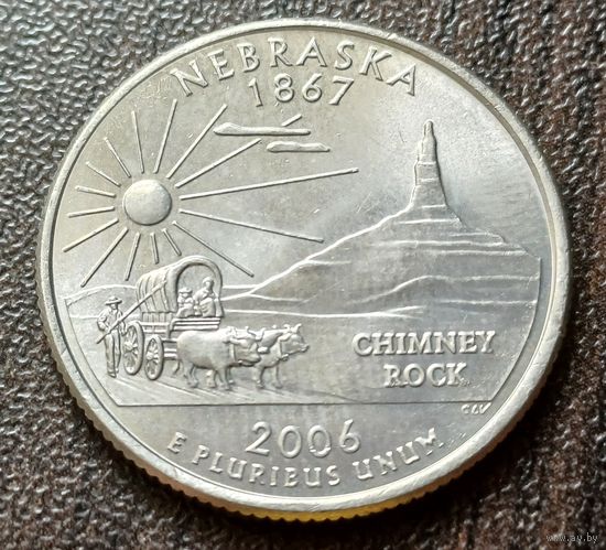 США , 2006     P    Квотер штата Небраска    ( 1-7-4 )