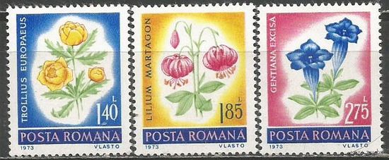 Румыния. Цветы. 1973г. Mi#3103-05.