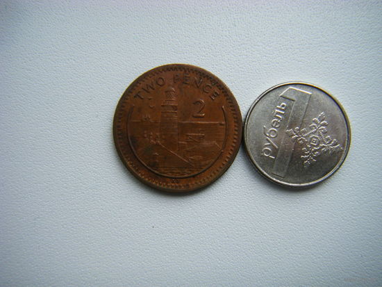 Гибралтар 2 пенса 2001г.