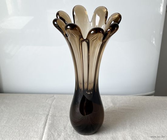 Ваза цветное стекло 29см винтаж