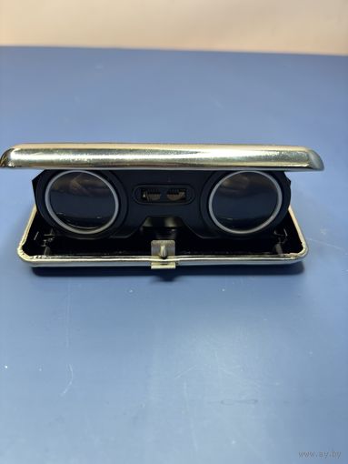 Бинокль винтажный театральный, складной Минск 2,5х 60металл, стекло, Завод Электроника, СССР, 1970-1990 гг.