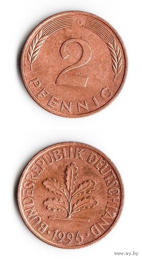 2 пфеннига Германия 1996 года(G)