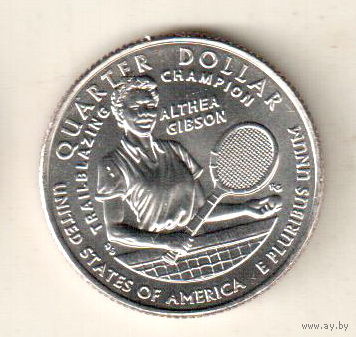 США квотер 2025 Выдающиеся Женщины Америки Алтея Гибсон двор D