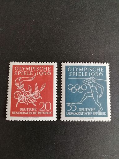 ГДР 1956 Серия марок "Летние олимпийские игры в Мельбурне" (чистые**) Mi.539-540 каталог 1.80 евро
