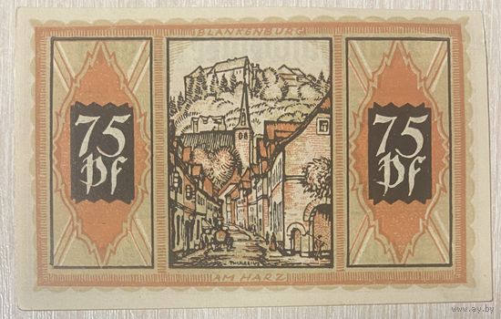 Нотгельд Брауншвейг 75 пфеннигов 1921 год. Веймарская республика.