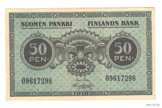 Финляндия 50 пенни 1918 года. Состояние UNC!