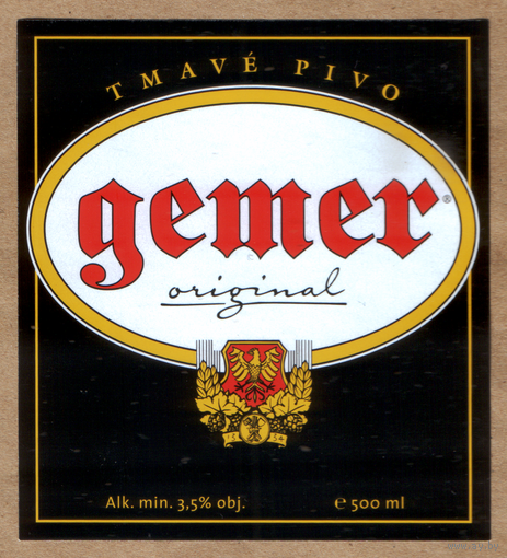 Этикетка пива Gemer Чехия Ф684
