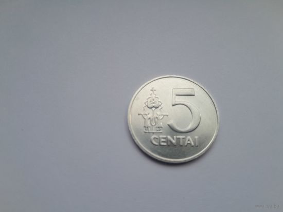 5 центов 1991 года. Литва. UNC