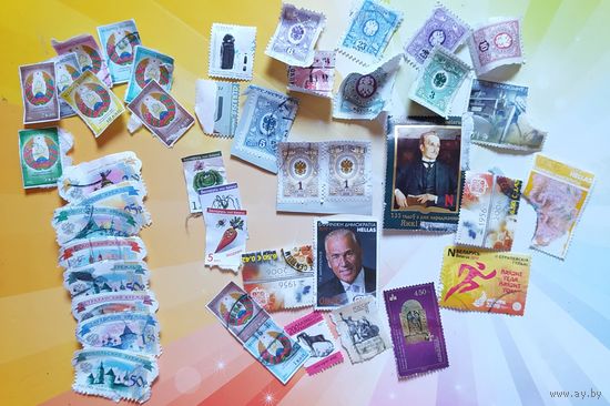 Марки прошедшие почту 45шт. (комплект # 5)