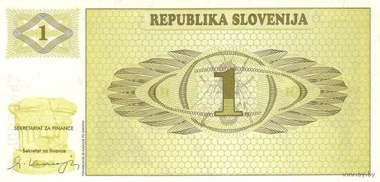 Словения 1 толар образца 1990 года UNC p1 серия AF