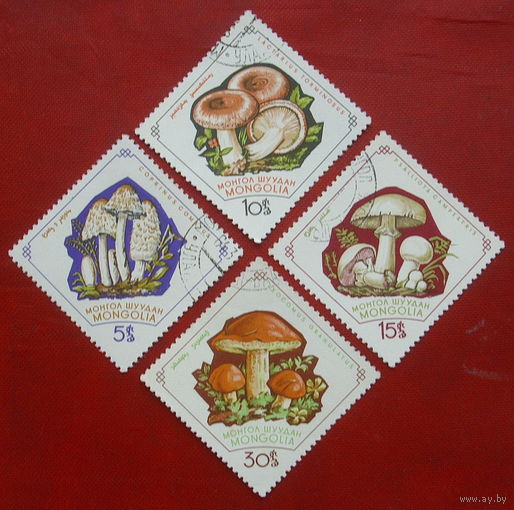 Монголия. Грибы. ( 4 марки ) 1964 года. 10-5.