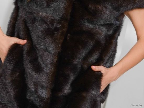 Норковый ЛЮКС Кардиган. Длинный и короткий жилеты. Цвет "Махагон".