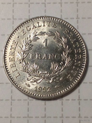 1 франк Франция 1992 200 лет