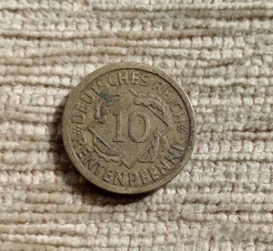 Werty71 Германия 10 рентенпфеннигов 1924 А пфеннигов Веймар