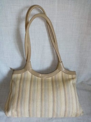 Небольшая женская сумка имитация плетёнки рогожки