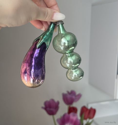 Елочные игрушки баклажан СССР цена за все К.3