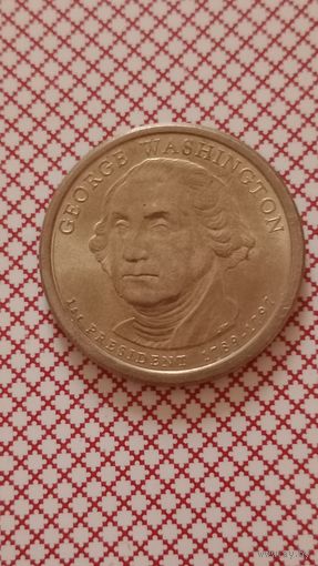 США 1 доллар 2007 Р 1 президент Вашингтон