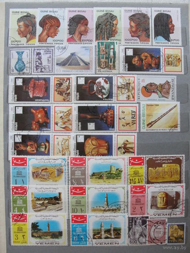 Продажа коллекции с 1 рубля! Культура и искусство на почтовых марках мира.