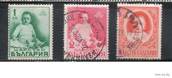 Болгария-1938, (Мих.340-342), гаш. ,  Принц Симеон, 3 марки