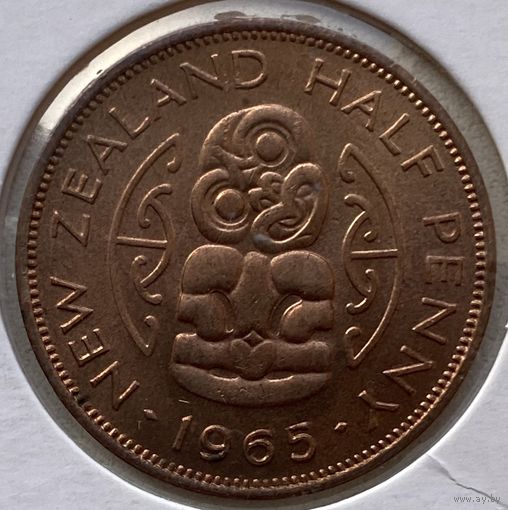 Новая Зеландия 1/2 пенни 1965 г. В холдере