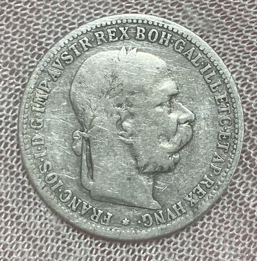 Монета Австро-Венгрия 1 крона 1893 год. Франц Иосиф I. Серебро