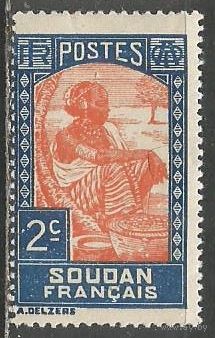 Французский Судан. Рыночная торговка. 1921г. Mi#61.