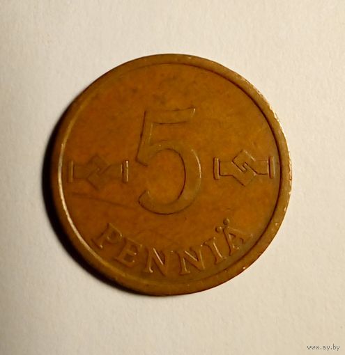 Финляндия 5 пенни 1973 г
