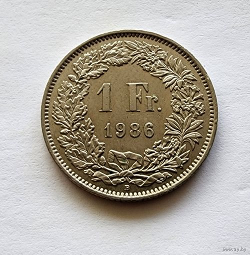 Швейцария 1 франк, 1986