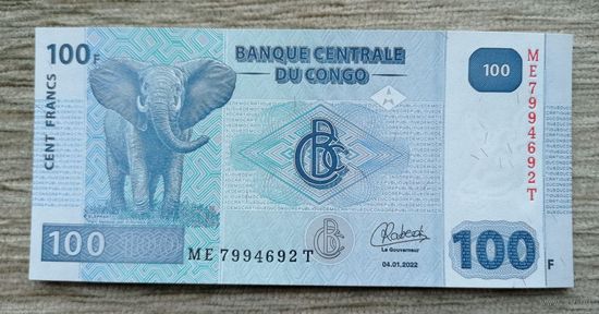 Werty71 Конго 100 франков 2022 UNC банкнота