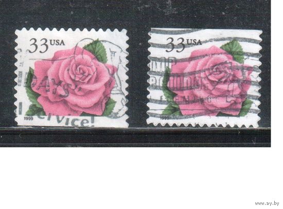 США-1999 (Мих.3156 BD) , гаш., Стандарт, Цветы, Роза(одиночка), зубцовки