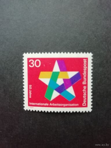 ФРГ 1969 Марка "50 лет Международной организации труда" (чистая**) Мi.595 каталог 0.60 евро