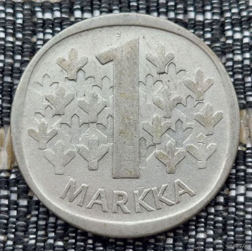 Финляндия 1 марка 1964 года, S, UNC. Серебро! Предложи свою цену или обмен!