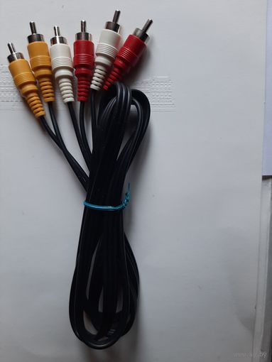 Аудио видео кабель 3RCA male x 3RCA male, 1.2 м
