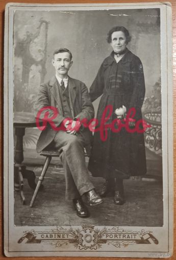 1926 Кабинет-портрет семейная пара студийное фото подписана типажи ретро